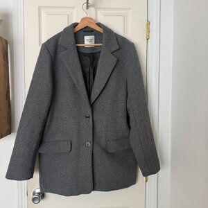 Abercrombie & Fitch Women's Heavyweight Wool-Blend Blazer Coat TALL